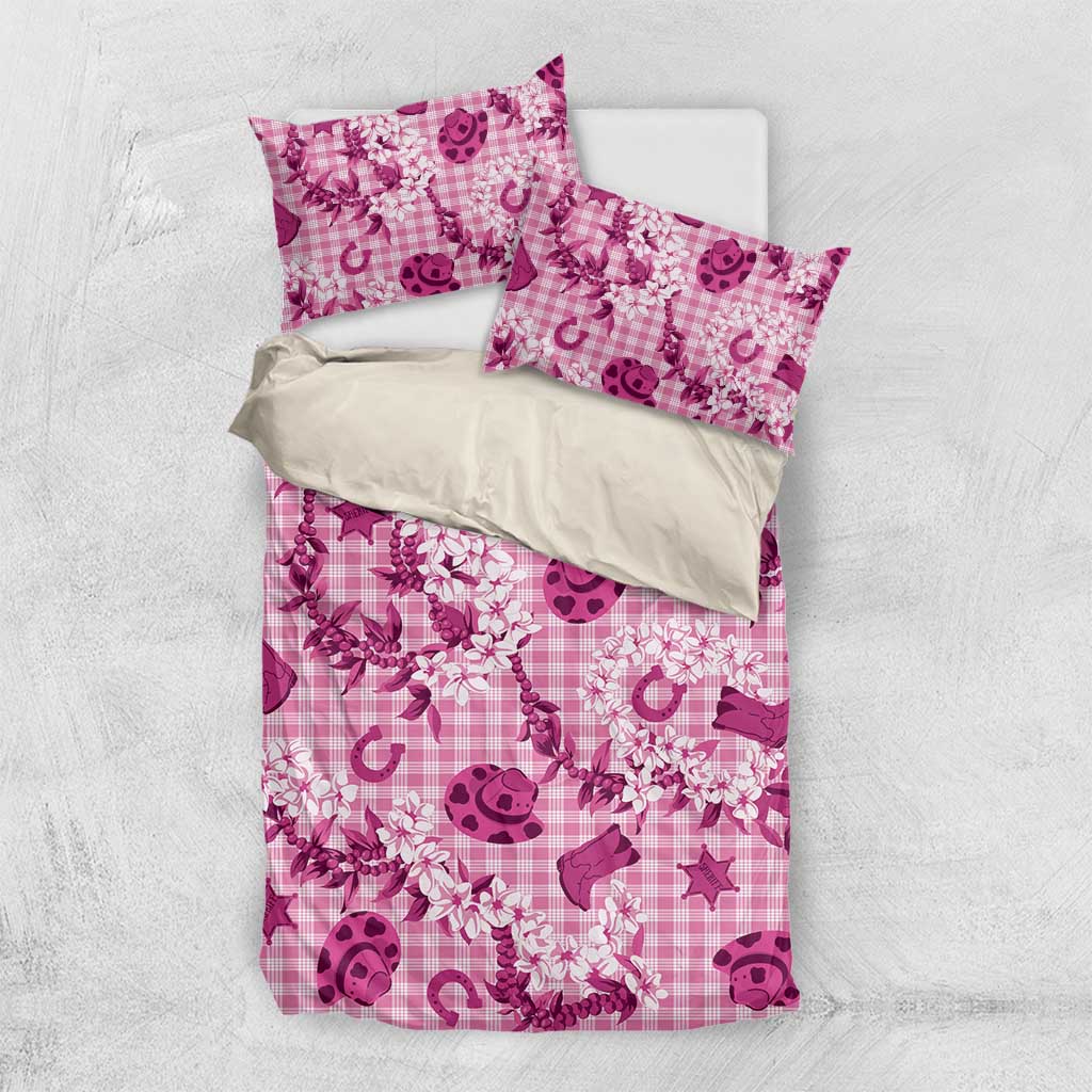 Mokihana Maile Ilima Leis Paniolo Palaka Bedding Set Hawaiian Omaomo Ulaula Spirit - Polynesian Pride