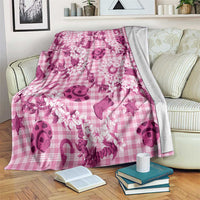 Mokihana Maile Ilima Leis Paniolo Palaka Blanket Hawaiian Omaomo Ulaula Spirit LT9 Pink - Polynesian Pride
