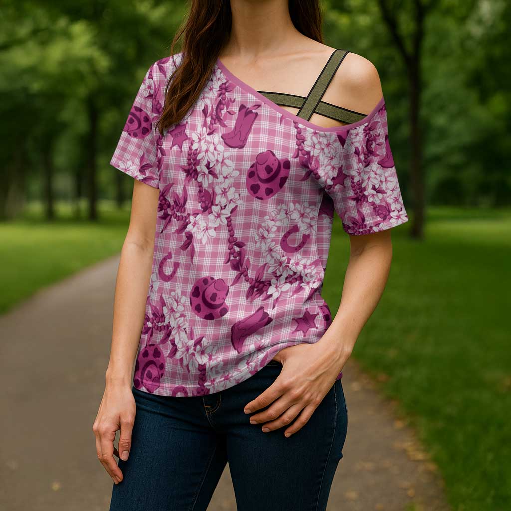 Mokihana Maile Ilima Leis Paniolo Palaka Cross Shoulder Shirt Hawaiian Omaomo Ulaula Spirit - Polynesian Pride