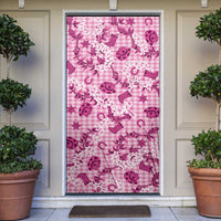 Mokihana Maile Ilima Leis Paniolo Palaka Door Cover Hawaiian Omaomo Ulaula Spirit - Polynesian Pride