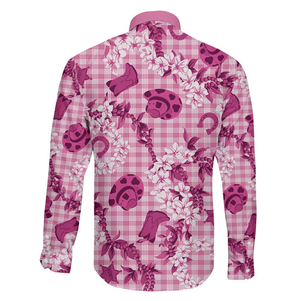 Mokihana Maile Ilima Leis Paniolo Palaka Family Matching Long Sleeve Bodycon Dress and Hawaiian Shirt Hawaiian Omaomo Ulaula Spirit LT9 - Polynesian Pride
