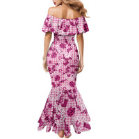 Mokihana Maile Ilima Leis Paniolo Palaka Family Matching Mermaid Dress and Hawaiian Shirt Hawaiian Omaomo Ulaula Spirit LT9 - Polynesian Pride