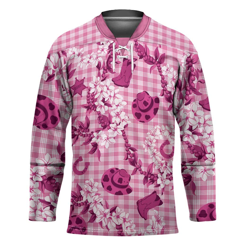Mokihana Maile Ilima Leis Paniolo Palaka Hockey Jersey Hawaiian Omaomo Ulaula Spirit - Polynesian Pride