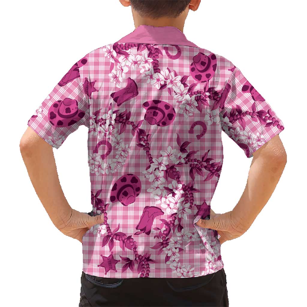 Mokihana Maile Ilima Leis Paniolo Palaka Kid Hawaiian Shirt Hawaiian Omaomo Ulaula Spirit LT9 - Polynesian Pride