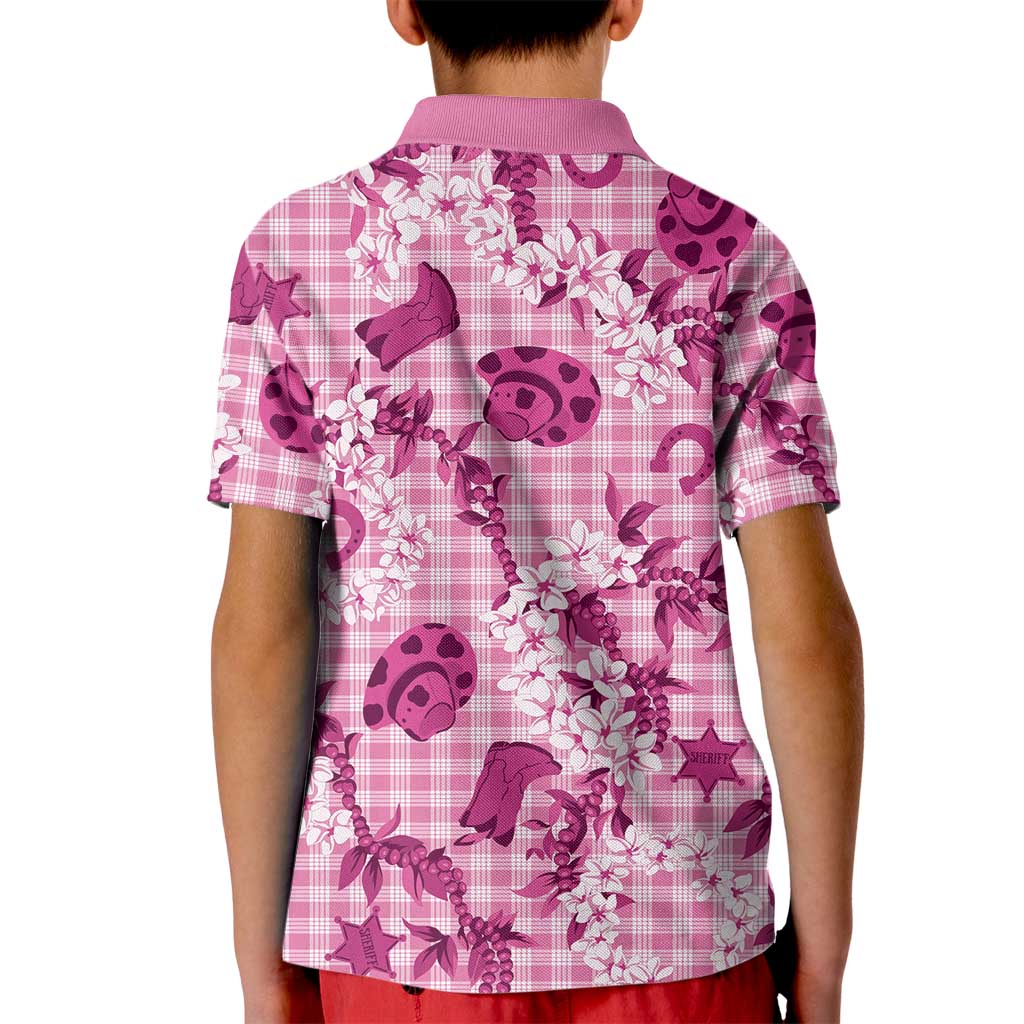 Mokihana Maile Ilima Leis Paniolo Palaka Kid Polo Shirt Hawaiian Omaomo Ulaula Spirit - Polynesian Pride