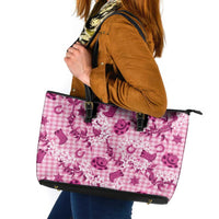 Mokihana Maile Ilima Leis Paniolo Palaka Leather Tote Bag Hawaiian Omaomo Ulaula Spirit - Polynesian Pride