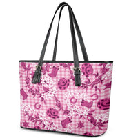 Mokihana Maile Ilima Leis Paniolo Palaka Leather Tote Bag Hawaiian Omaomo Ulaula Spirit - Polynesian Pride