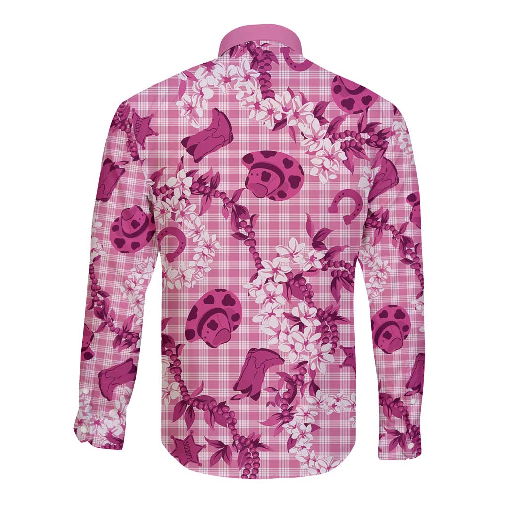 Mokihana Maile Ilima Leis Paniolo Palaka Long Sleeve Button Shirt Hawaiian Omaomo Ulaula Spirit - Polynesian Pride