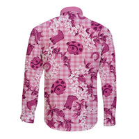 Mokihana Maile Ilima Leis Paniolo Palaka Long Sleeve Button Shirt Hawaiian Omaomo Ulaula Spirit - Polynesian Pride