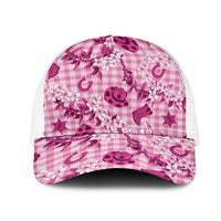 Mokihana Maile Ilima Leis Paniolo Palaka Mesh Trucker Cap Hawaiian Omaomo Ulaula Spirit - Polynesian Pride