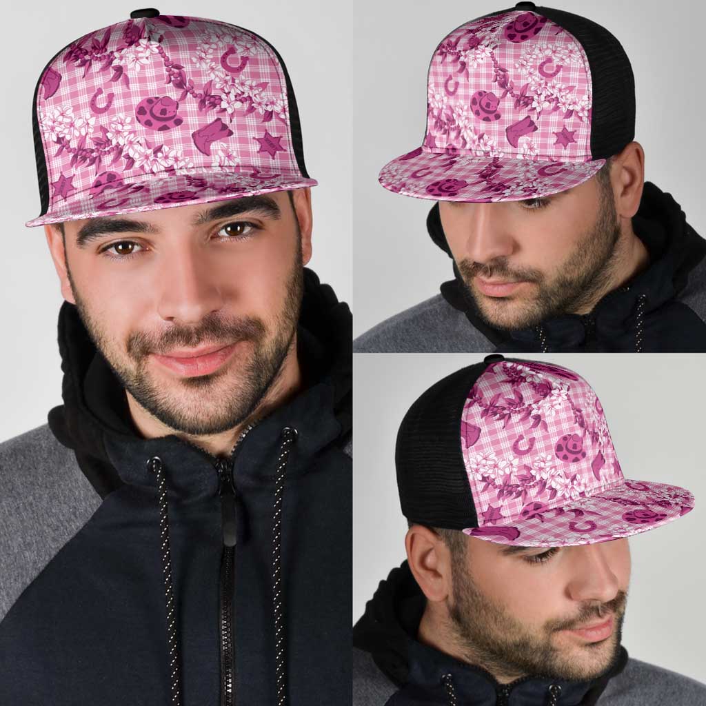 Mokihana Maile Ilima Leis Paniolo Palaka Mesh Trucker Cap Hawaiian Omaomo Ulaula Spirit - Polynesian Pride