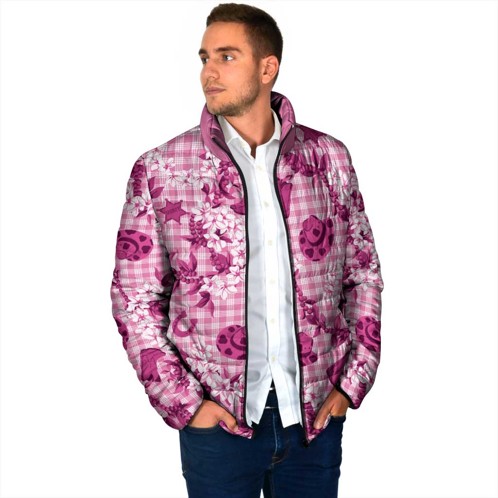 Mokihana Maile Ilima Leis Paniolo Palaka Padded Jacket Hawaiian Omaomo Ulaula Spirit - Polynesian Pride
