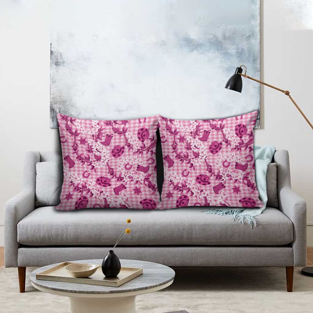 Mokihana Maile Ilima Leis Paniolo Palaka Pillow Cover Hawaiian Omaomo Ulaula Spirit - Polynesian Pride