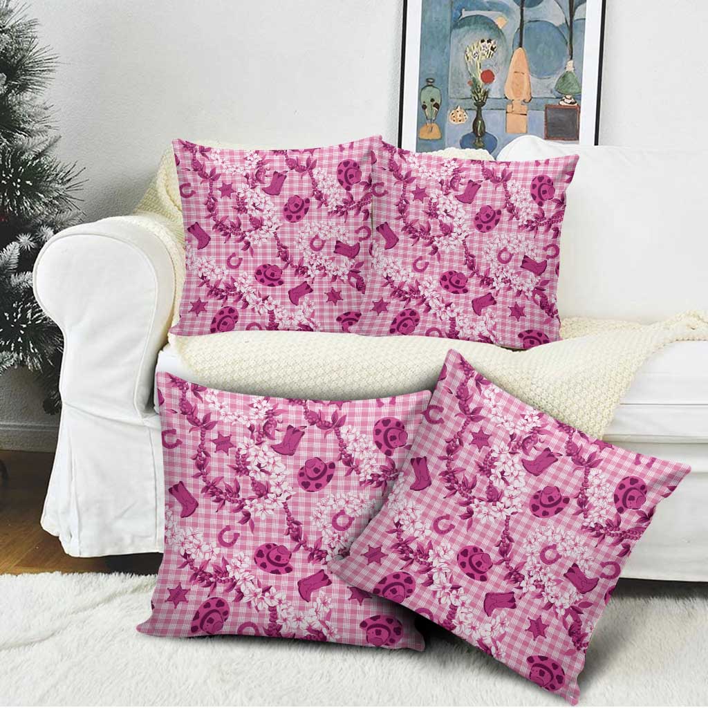 Mokihana Maile Ilima Leis Paniolo Palaka Pillow Cover Hawaiian Omaomo Ulaula Spirit - Polynesian Pride