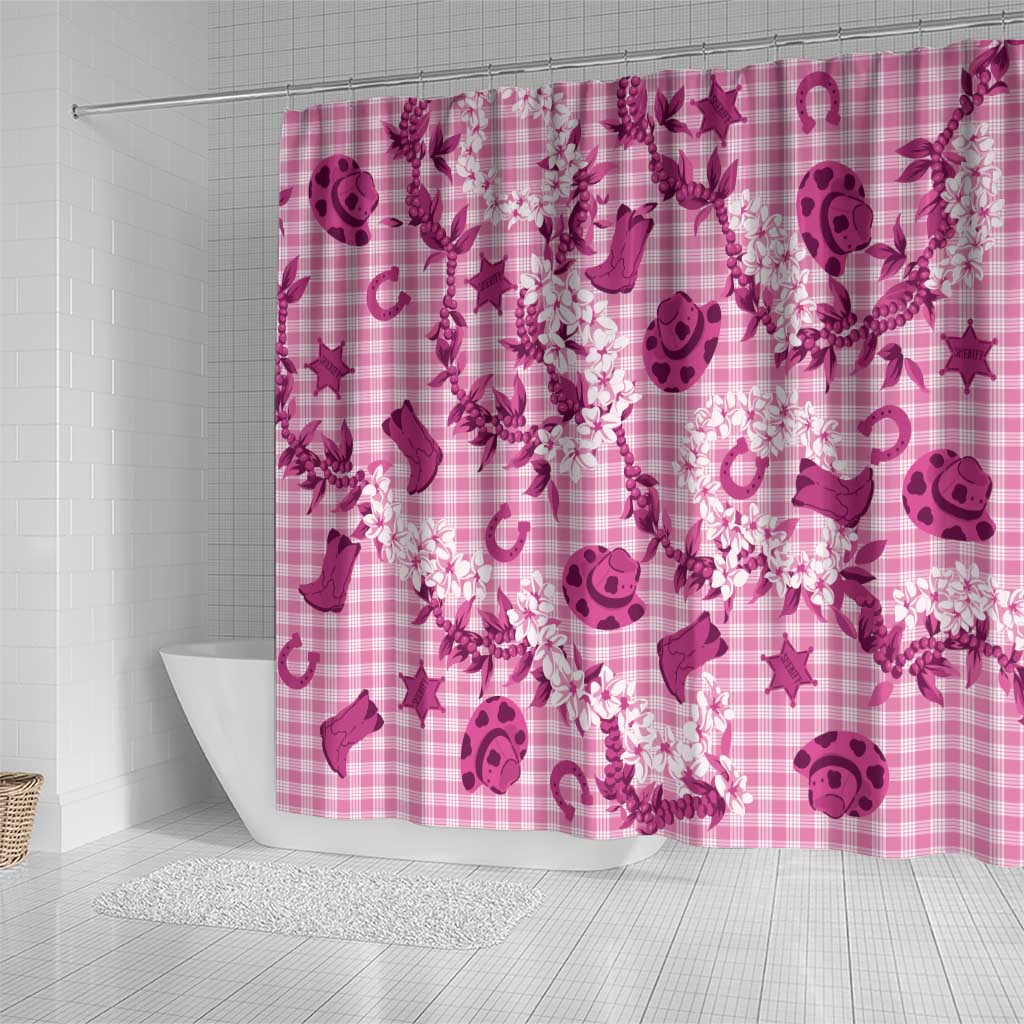 Mokihana Maile Ilima Leis Paniolo Palaka Shower Curtain Hawaiian Omaomo Ulaula Spirit - Polynesian Pride