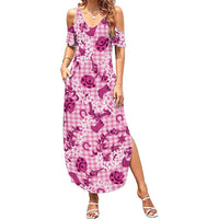 Mokihana Maile Ilima Leis Paniolo Palaka Summer Maxi Dress Hawaiian Omaomo Ulaula Spirit - Polynesian Pride