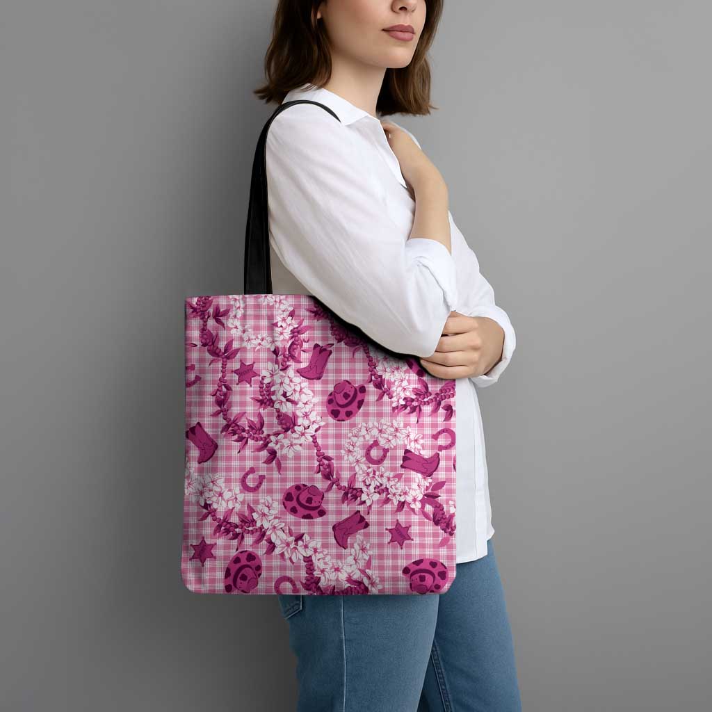 Mokihana Maile Ilima Leis Paniolo Palaka Tote Bag Hawaiian Omaomo Ulaula Spirit - Polynesian Pride