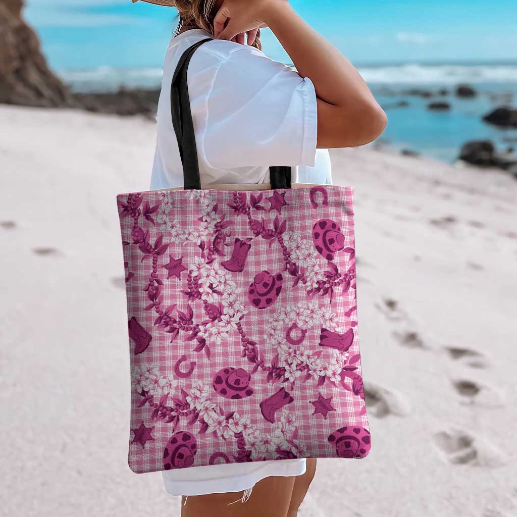 Mokihana Maile Ilima Leis Paniolo Palaka Tote Bag Hawaiian Omaomo Ulaula Spirit - Polynesian Pride