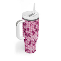 Mokihana Maile Ilima Leis Paniolo Palaka Tumbler With Handle Hawaiian Omaomo Ulaula Spirit - Polynesian Pride