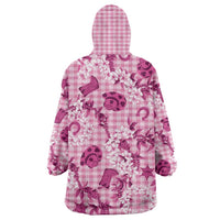 Mokihana Maile Ilima Leis Paniolo Palaka Wearable Blanket Hoodie Hawaiian Omaomo Ulaula Spirit LT9 - Polynesian Pride