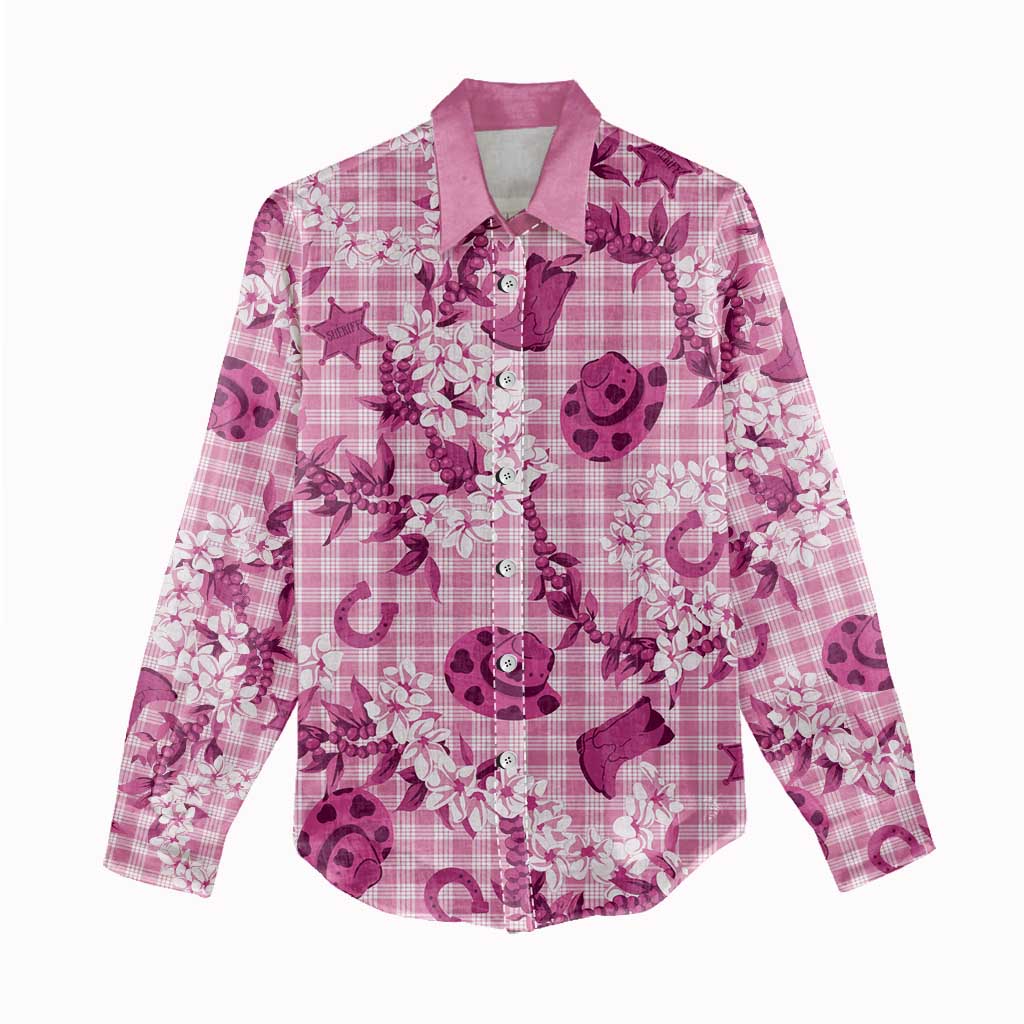 Mokihana Maile Ilima Leis Paniolo Palaka Women Casual Shirt Hawaiian Omaomo Ulaula Spirit LT9 - Polynesian Pride
