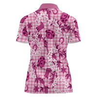 Mokihana Maile Ilima Leis Paniolo Palaka Women Polo Shirt Hawaiian Omaomo Ulaula Spirit LT9 - Polynesian Pride