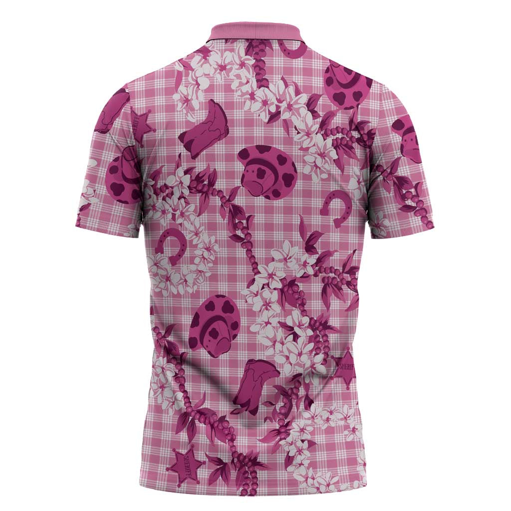 Mokihana Maile Ilima Leis Paniolo Palaka Zipper Polo Shirt Hawaiian Omaomo Ulaula Spirit LT9 - Polynesian Pride