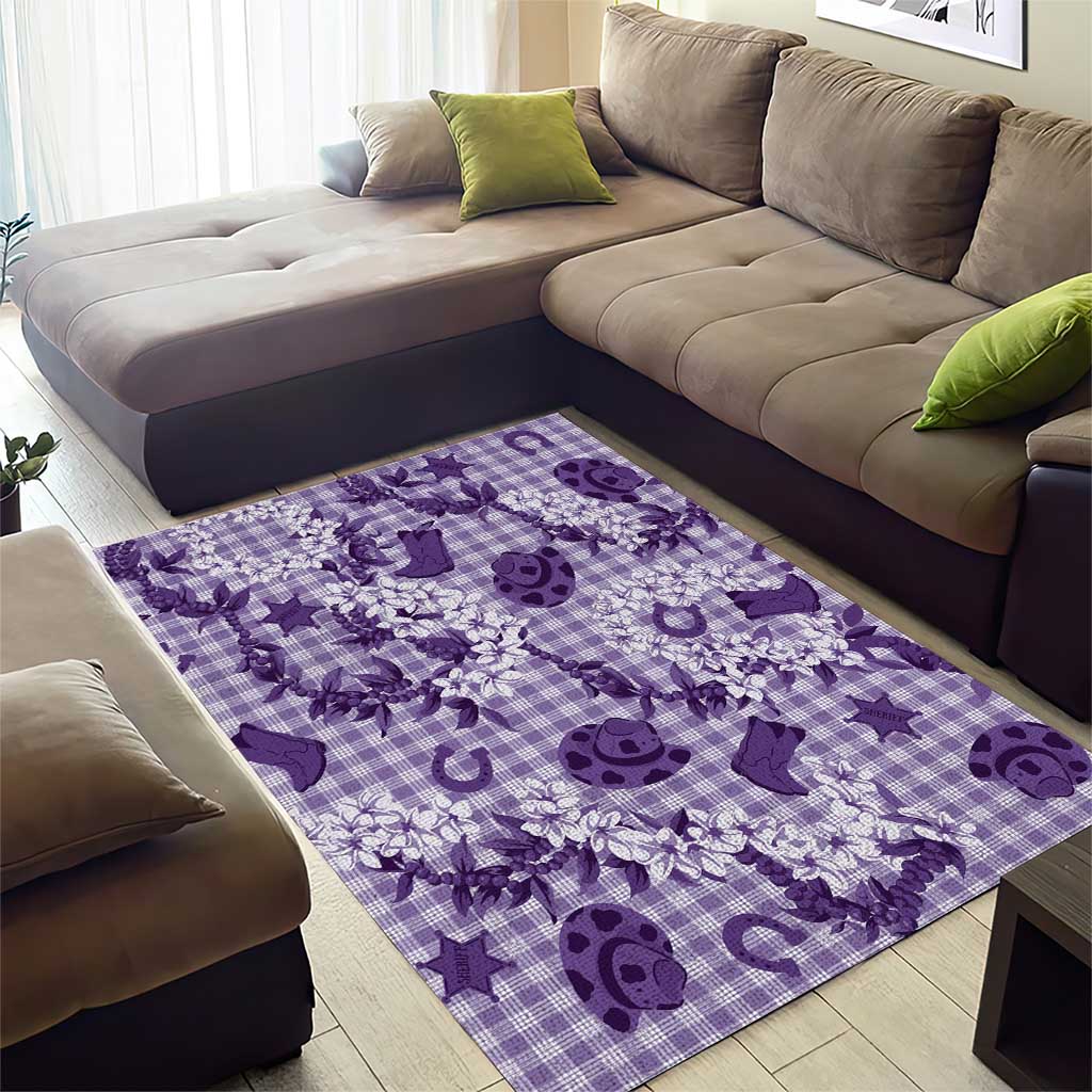 Mokihana Maile Ilima Leis Paniolo Palaka Area Rug Hawaiian Poni Spirit LT9 - Polynesian Pride