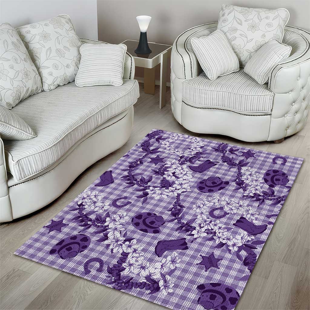 Mokihana Maile Ilima Leis Paniolo Palaka Area Rug Hawaiian Poni Spirit LT9 - Polynesian Pride