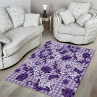 Mokihana Maile Ilima Leis Paniolo Palaka Area Rug Hawaiian Poni Spirit LT9 - Polynesian Pride