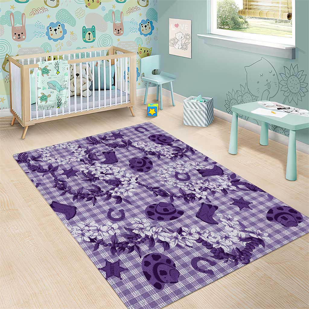Mokihana Maile Ilima Leis Paniolo Palaka Area Rug Hawaiian Poni Spirit LT9 - Polynesian Pride