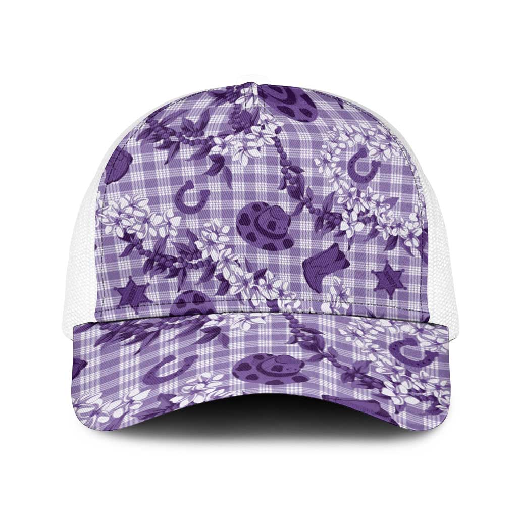 Mokihana Maile Ilima Leis Paniolo Palaka Baseball Net Cap Hawaiian Poni Spirit - Polynesian Pride
