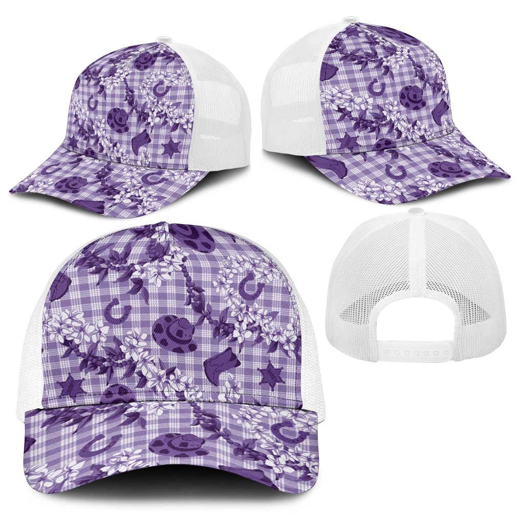 Mokihana Maile Ilima Leis Paniolo Palaka Baseball Net Cap Hawaiian Poni Spirit - Polynesian Pride