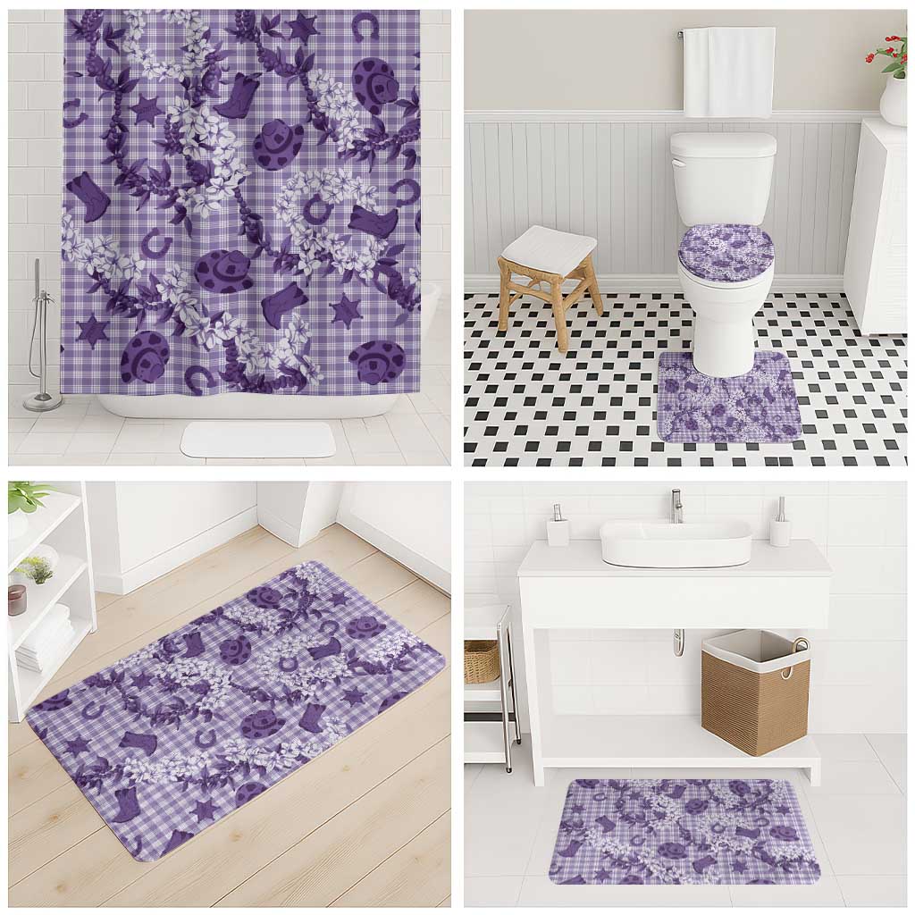 Mokihana Maile Ilima Leis Paniolo Palaka Bathroom Set Hawaiian Poni Spirit - Polynesian Pride