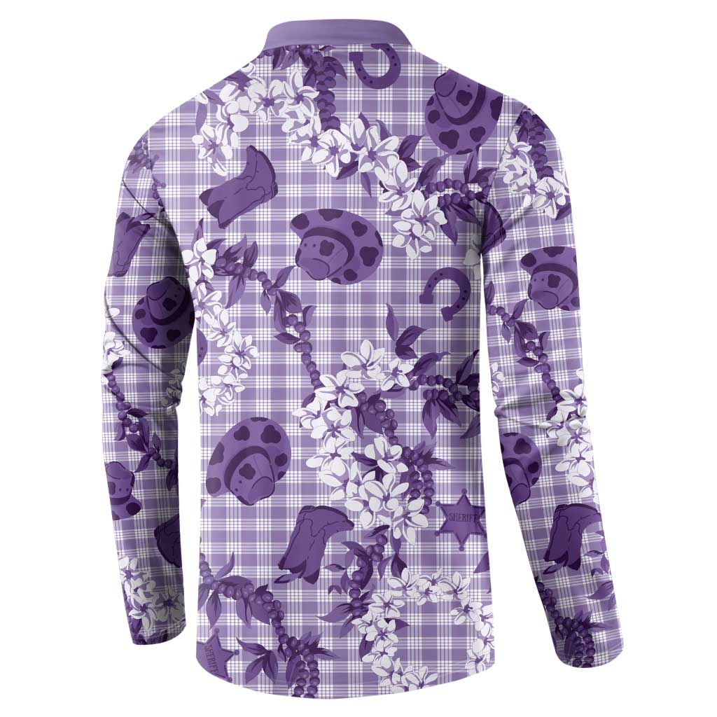 Mokihana Maile Ilima Leis Paniolo Palaka Button Sweatshirt Hawaiian Poni Spirit LT9 - Polynesian Pride