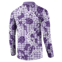 Mokihana Maile Ilima Leis Paniolo Palaka Button Sweatshirt Hawaiian Poni Spirit LT9 - Polynesian Pride