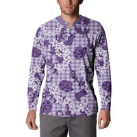 Mokihana Maile Ilima Leis Paniolo Palaka Button Sweatshirt Hawaiian Poni Spirit LT9 - Polynesian Pride