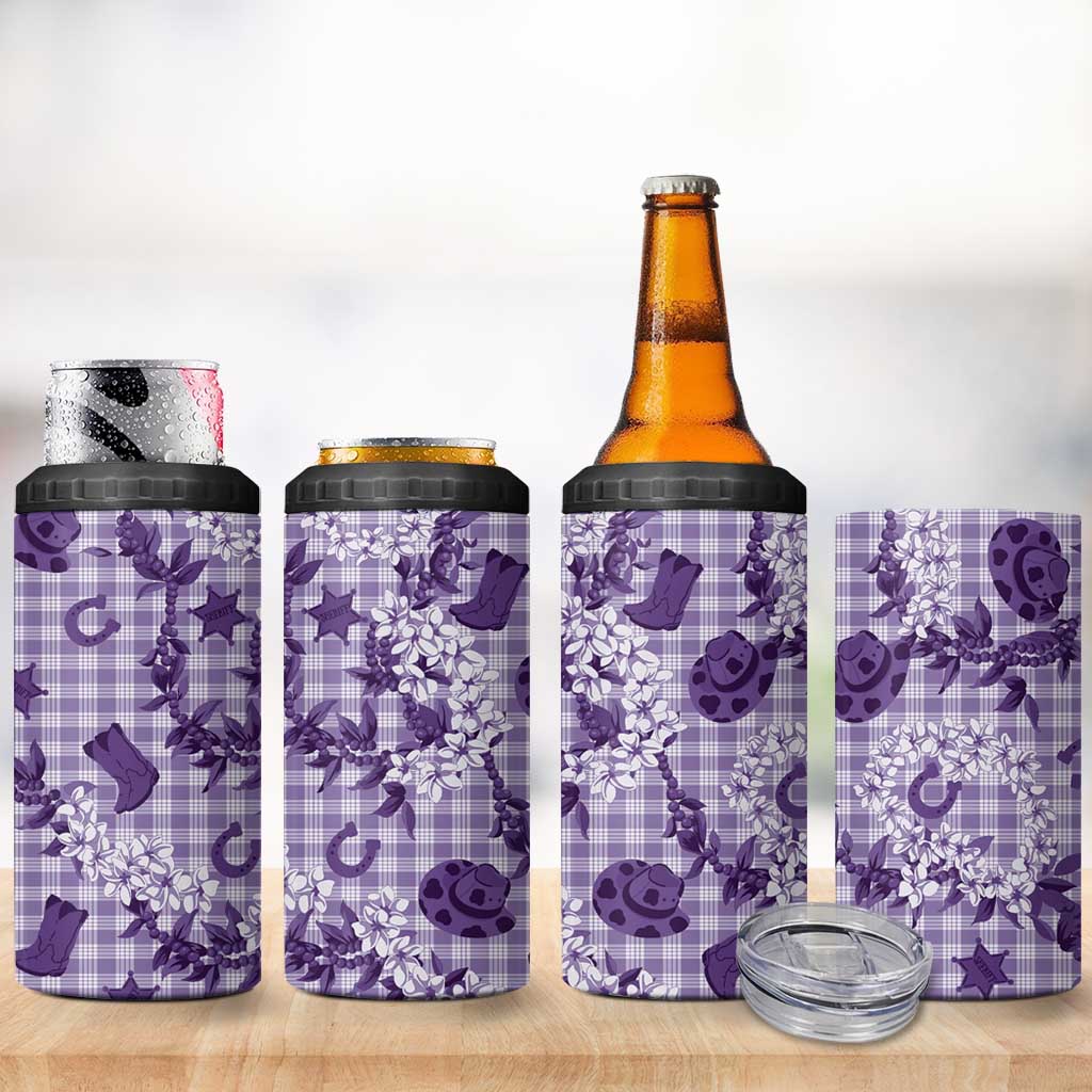 Mokihana Maile Ilima Leis Paniolo Palaka 4 in 1 Can Cooler Tumbler Hawaiian Poni Spirit LT9 - Polynesian Pride