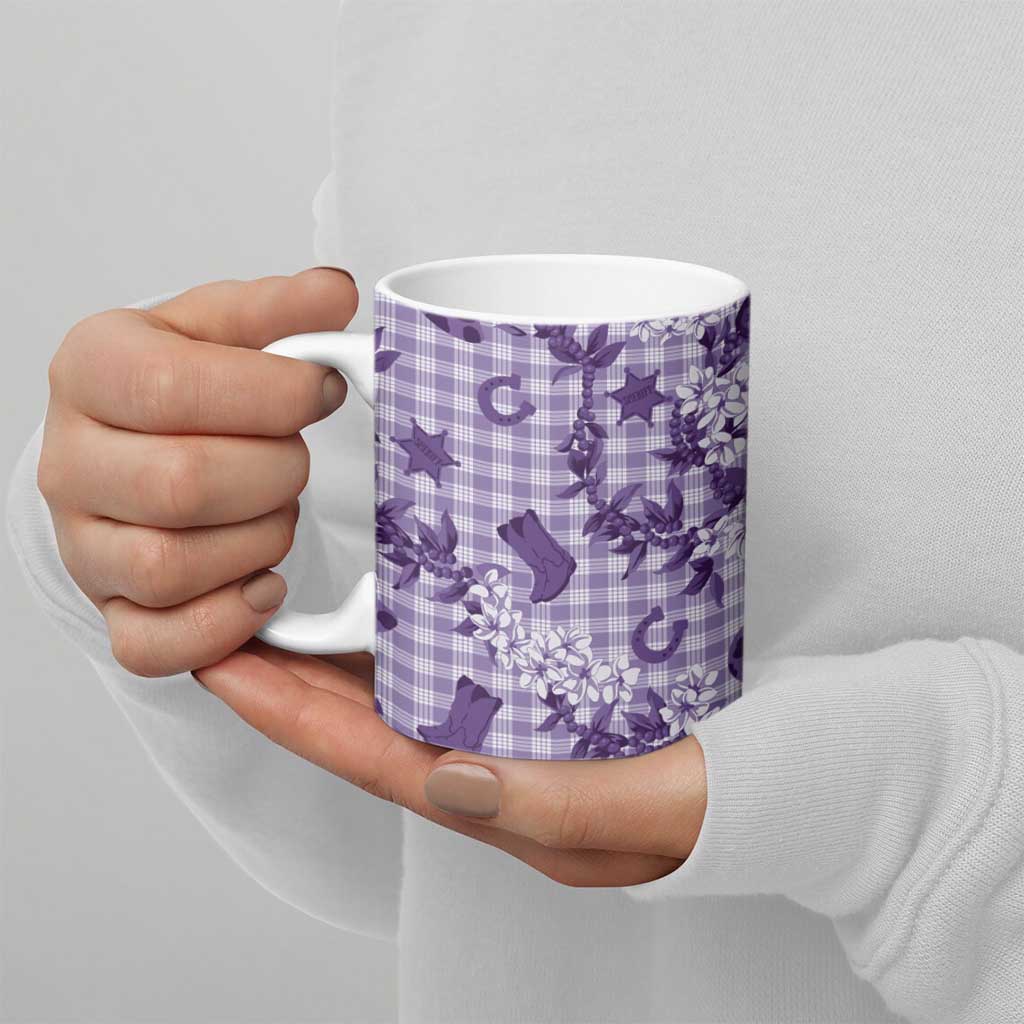 Mokihana Maile Ilima Leis Paniolo Palaka Ceramic Mug Hawaiian Poni Spirit - Polynesian Pride