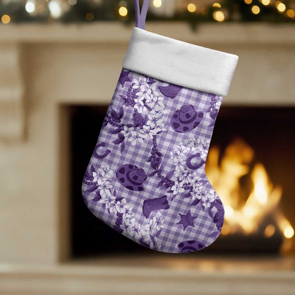 Mokihana Maile Ilima Leis Paniolo Palaka Christmas Stocking Hawaiian Poni Spirit - Polynesian Pride