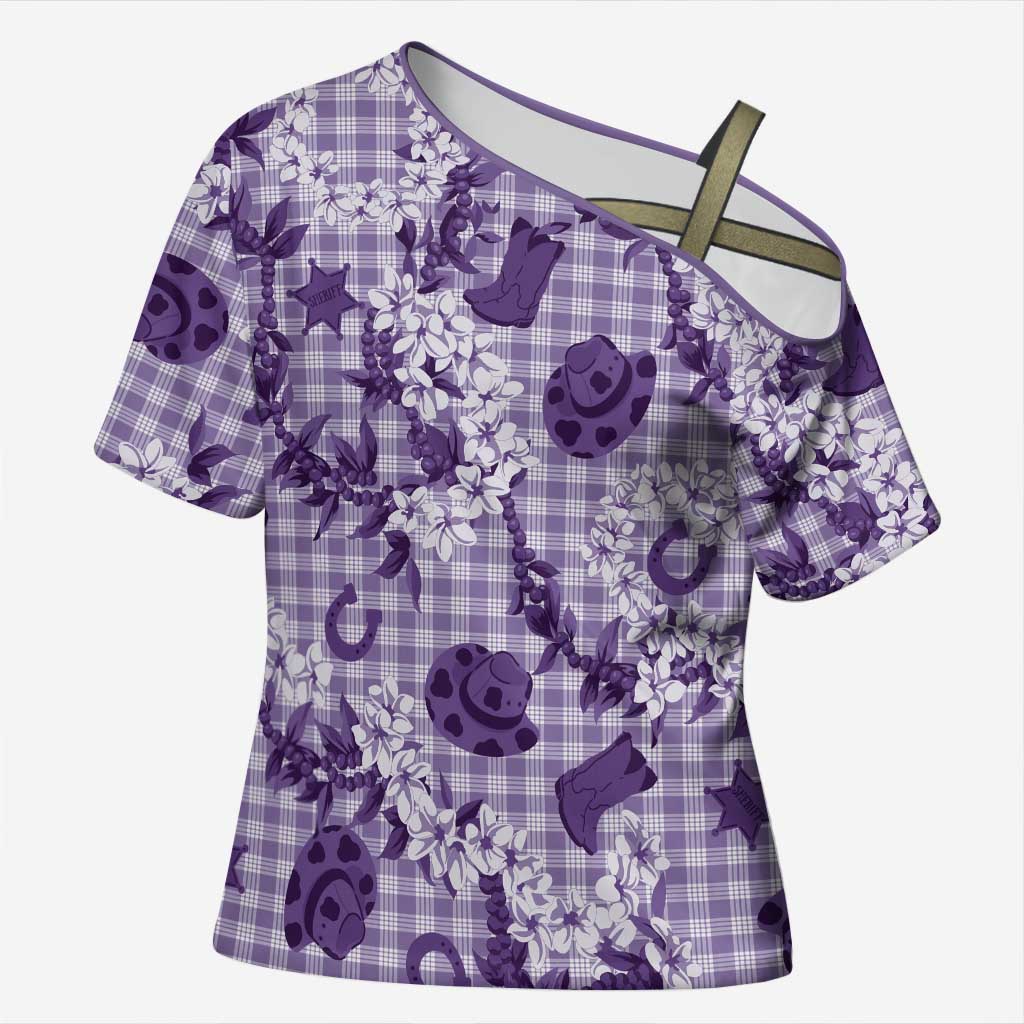 Mokihana Maile Ilima Leis Paniolo Palaka Cross Shoulder Shirt Hawaiian Poni Spirit - Polynesian Pride