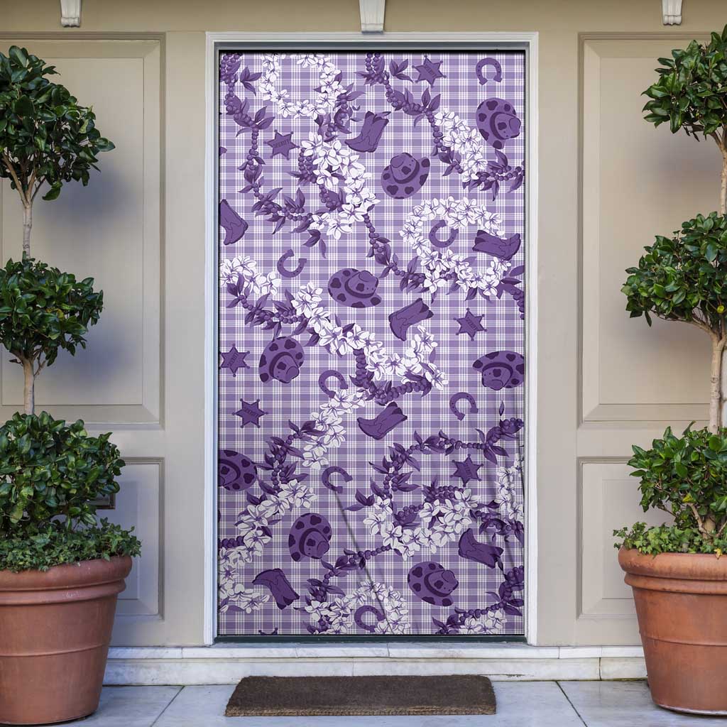 Mokihana Maile Ilima Leis Paniolo Palaka Door Cover Hawaiian Poni Spirit - Polynesian Pride