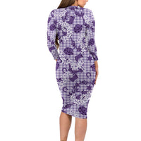 Mokihana Maile Ilima Leis Paniolo Palaka Family Matching Long Sleeve Bodycon Dress and Hawaiian Shirt Hawaiian Poni Spirit LT9 - Polynesian Pride