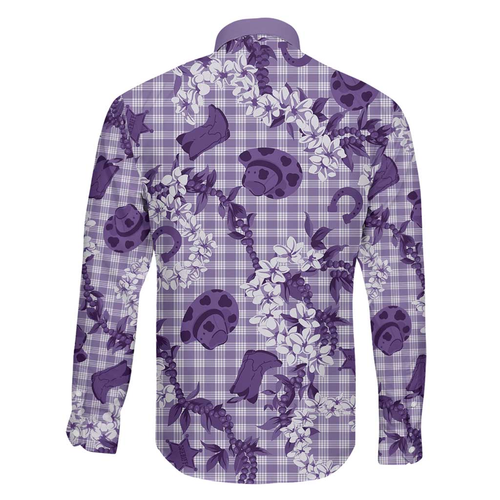 Mokihana Maile Ilima Leis Paniolo Palaka Family Matching Off The Shoulder Long Sleeve Dress and Hawaiian Shirt Hawaiian Poni Spirit LT9 - Polynesian Pride