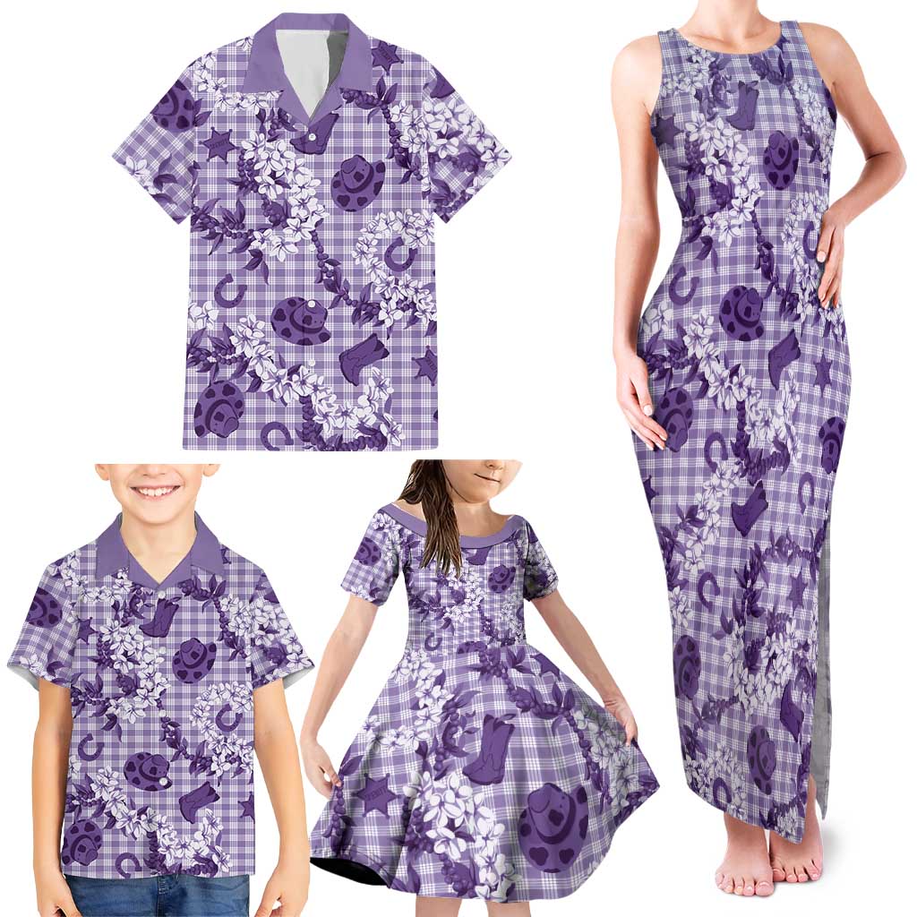 Mokihana Maile Ilima Leis Paniolo Palaka Family Matching Tank Maxi Dress and Hawaiian Shirt Hawaiian Poni Spirit LT9 - Polynesian Pride