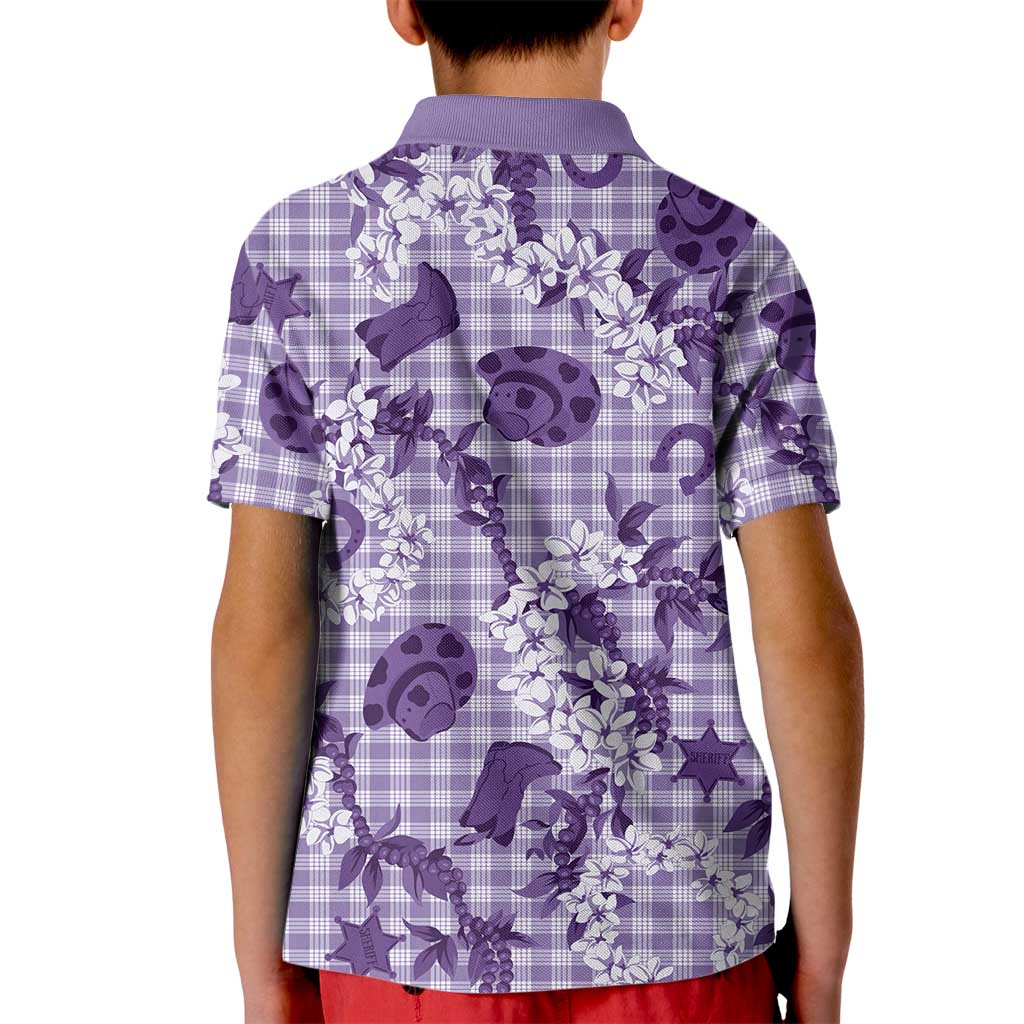 Mokihana Maile Ilima Leis Paniolo Palaka Kid Polo Shirt Hawaiian Poni Spirit - Polynesian Pride