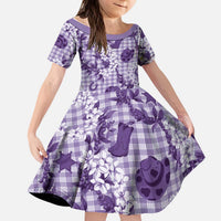 Mokihana Maile Ilima Leis Paniolo Palaka Kid Short Sleeve Dress Hawaiian Poni Spirit - Polynesian Pride