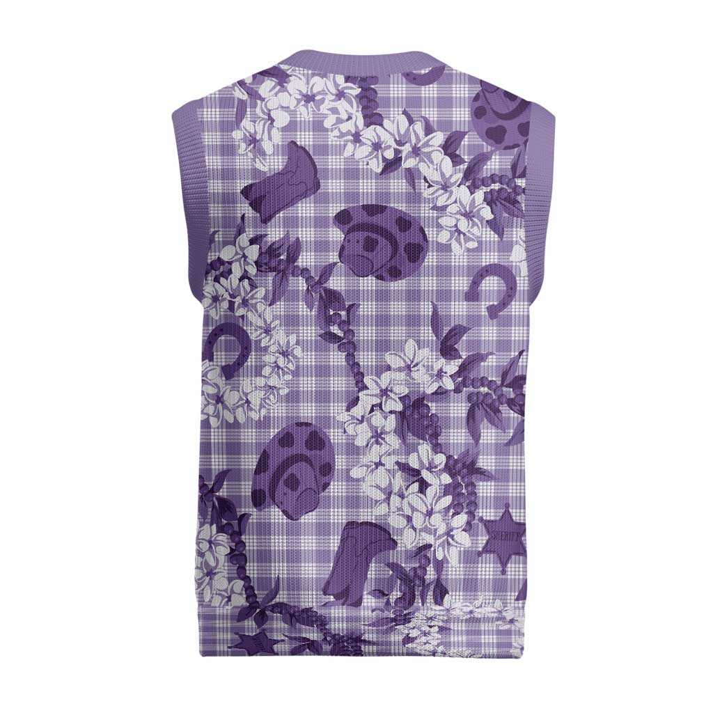 Mokihana Maile Ilima Leis Paniolo Palaka Christmas Knitted V-Neck Vest Hawaiian Poni Spirit LT9 - Polynesian Pride