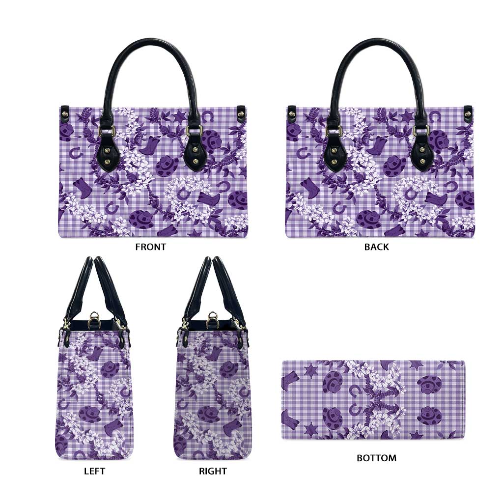 Mokihana Maile Ilima Leis Paniolo Palaka Leather Bag Hawaiian Poni Spirit - Polynesian Pride