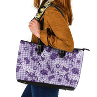 Mokihana Maile Ilima Leis Paniolo Palaka Leather Tote Bag Hawaiian Poni Spirit - Polynesian Pride